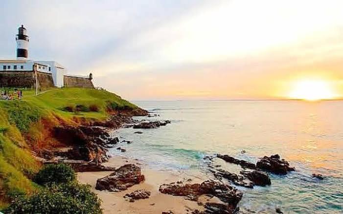 شقة Smart Farol Da Barra - Vista Mar Com Varanda Arejada السلفادور المظهر الخارجي الصورة