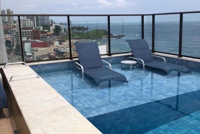 شقة Smart Farol Da Barra - Vista Mar Com Varanda Arejada السلفادور المظهر الخارجي الصورة